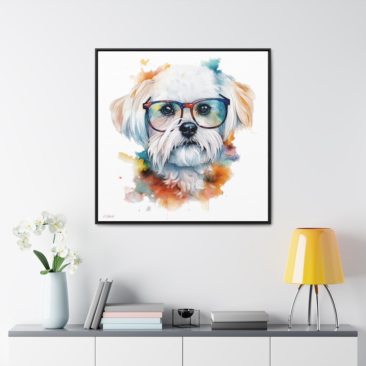 Maltese Dog 5 Gallery Canvas Wraps, Square Frame