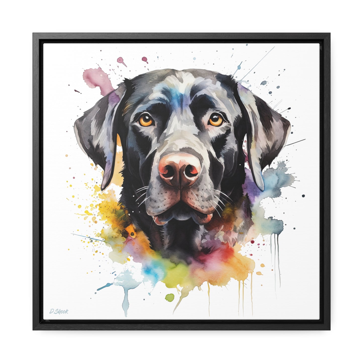 Black Lab 6 Gallery Canvas Wraps, Square Frame