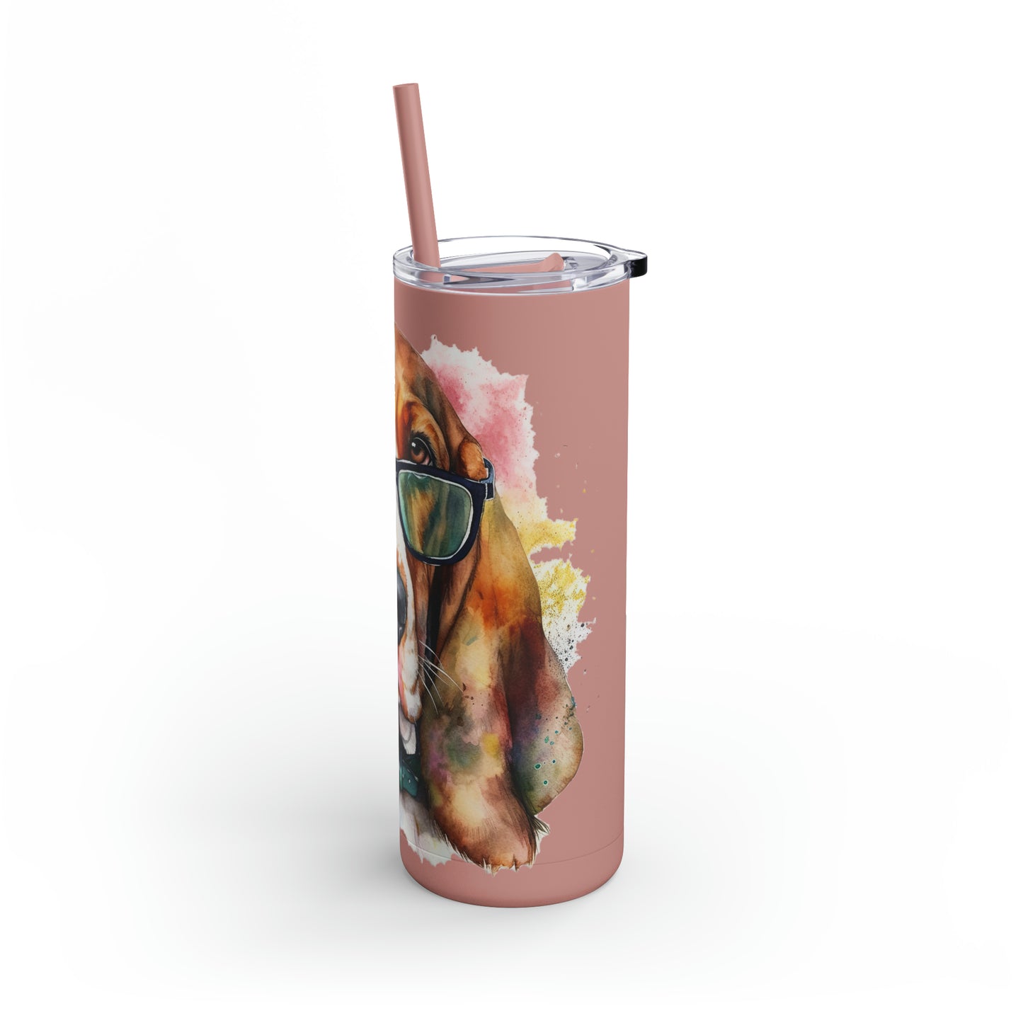 Basset Hound 6 Maars Maker Skinny Matte Tumbler, 20oz