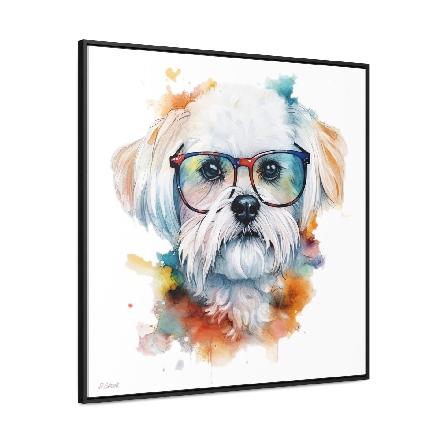 Maltese Dog 5 Gallery Canvas Wraps, Square Frame