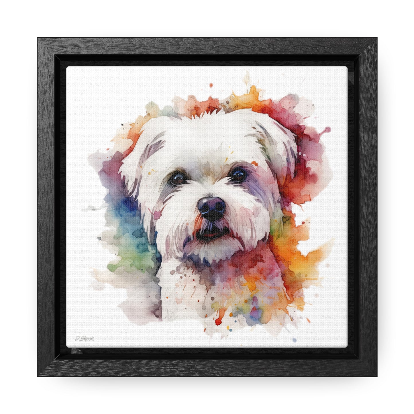 Maltese Dog 2 Gallery Canvas Wraps, Square Frame