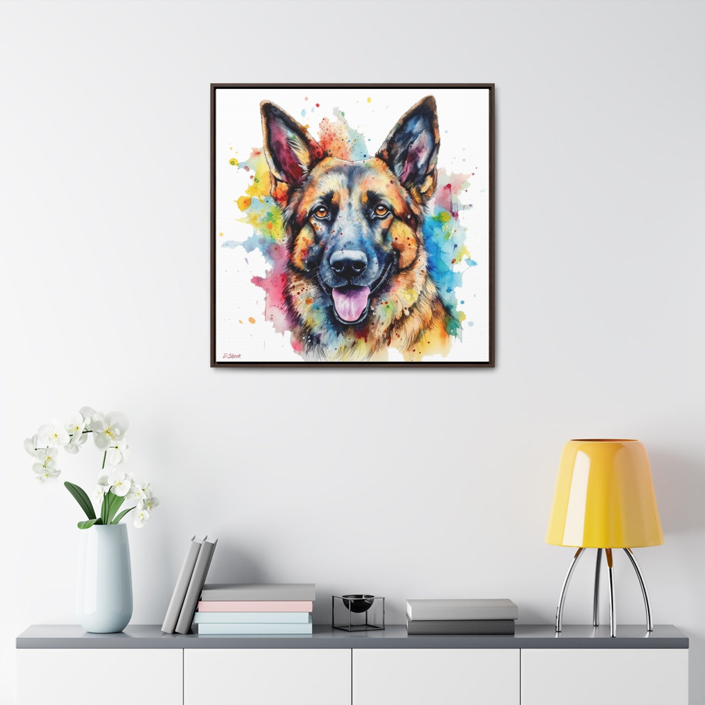 German Sheppard 1 Gallery Canvas Wraps, Square Frame