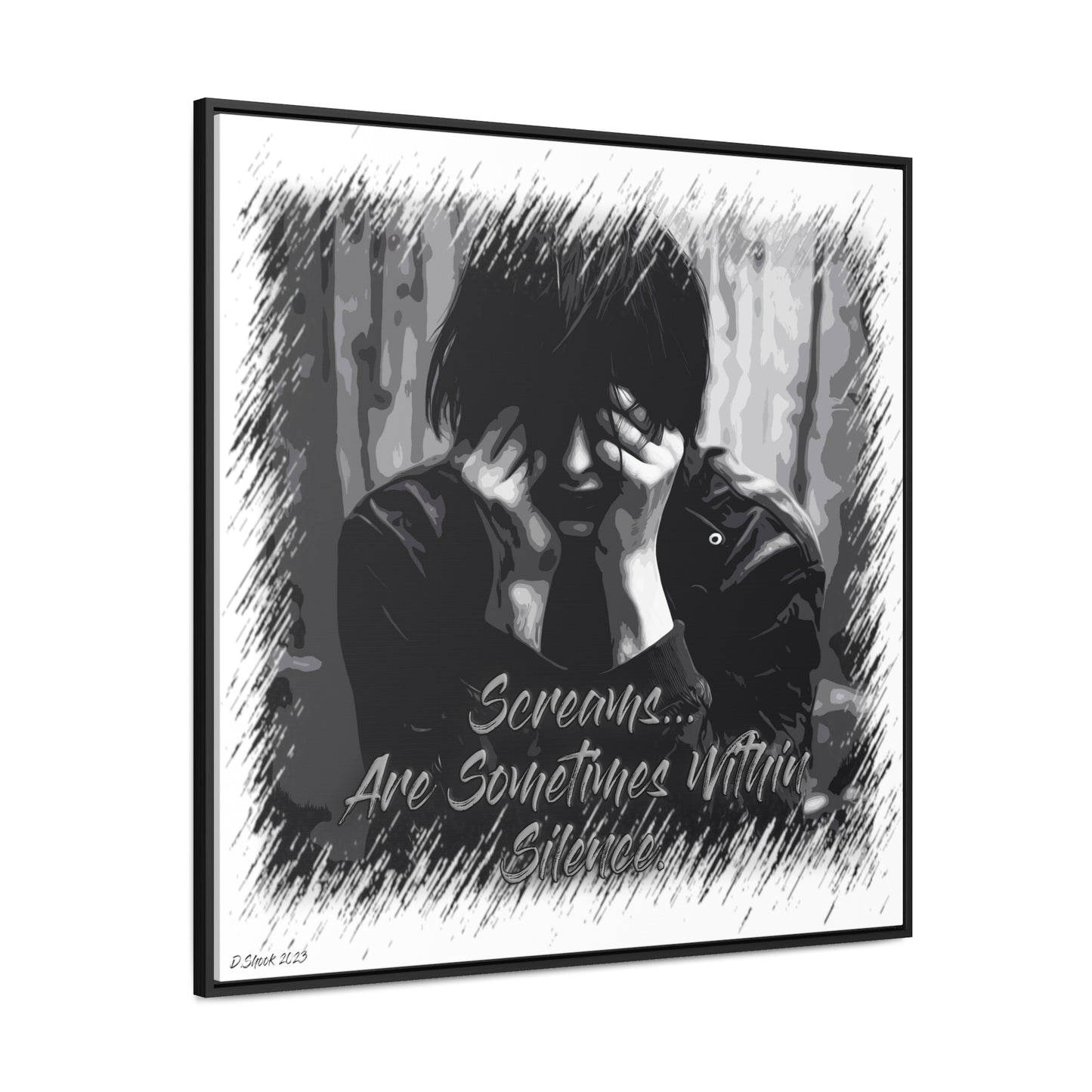 Print Title: Screams, Gallery Canvas Wraps, Square Frame