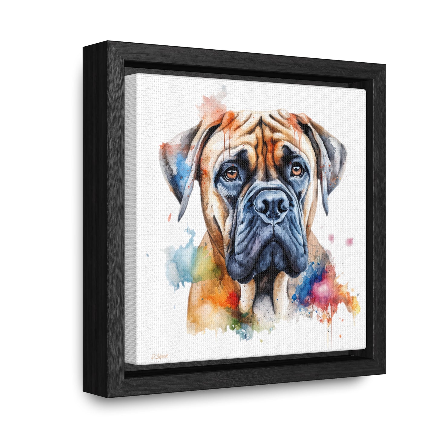 Bullmastiff 2 Gallery Canvas Wraps, Square Frame