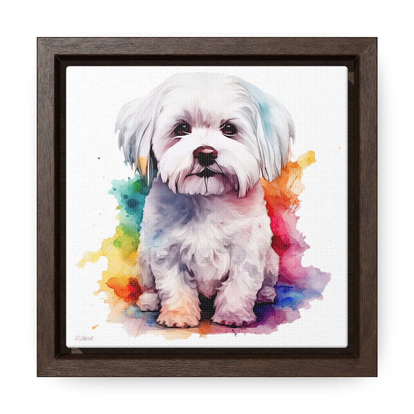 Maltese Dog 3 Gallery Canvas Wraps, Square Frame