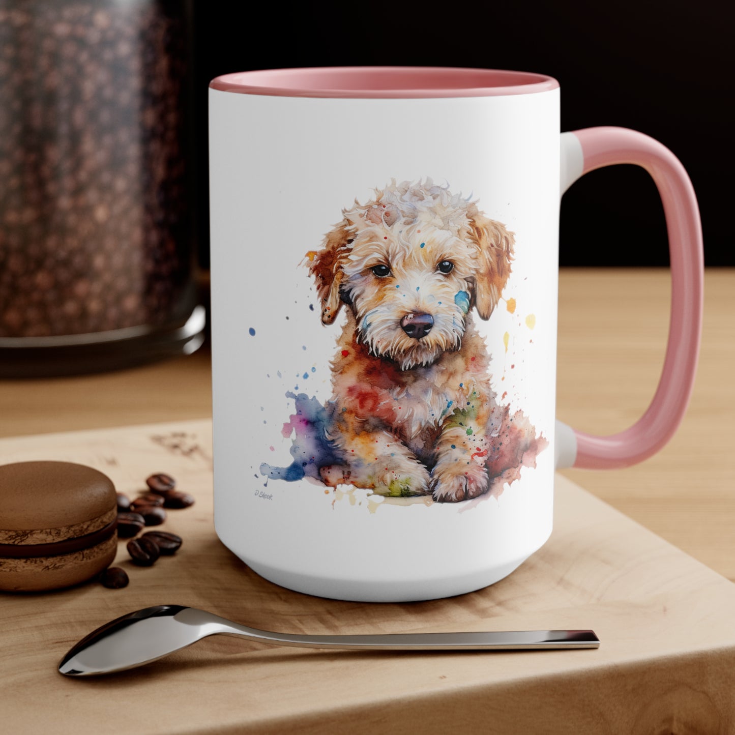 Mini Golden Doodle 1 Accent Mugs
