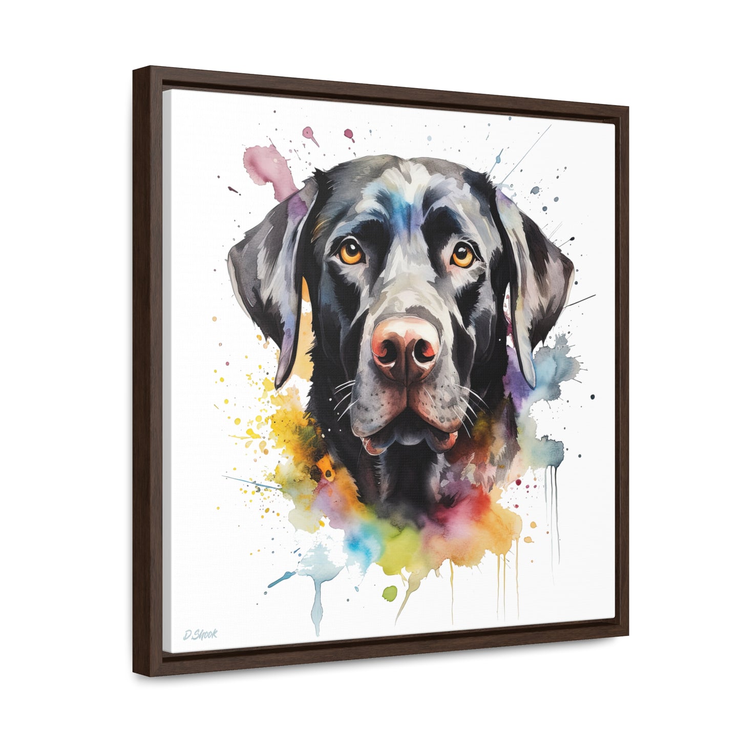 Black Lab 6 Gallery Canvas Wraps, Square Frame