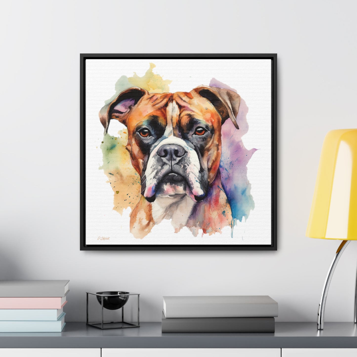 Boxer 2 Gallery Canvas Wraps, Square Frame