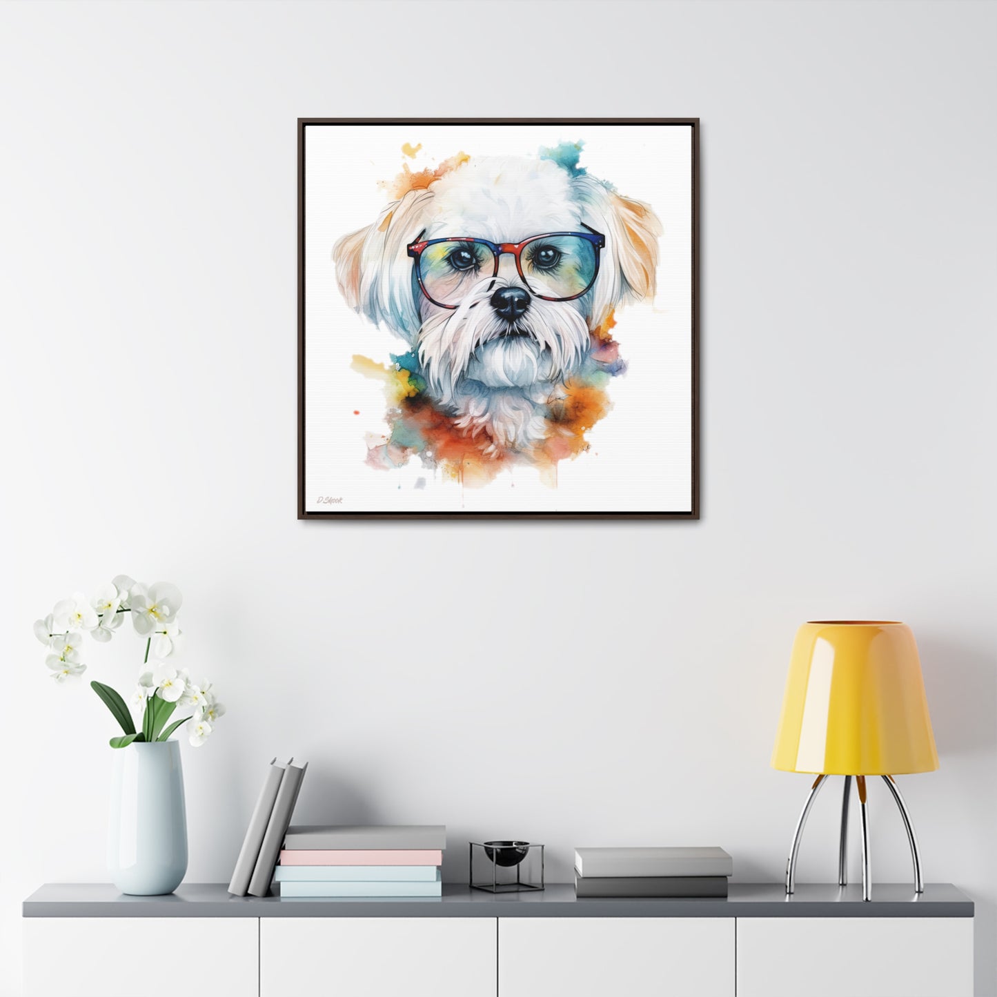 Maltese Dog 5 Gallery Canvas Wraps, Square Frame