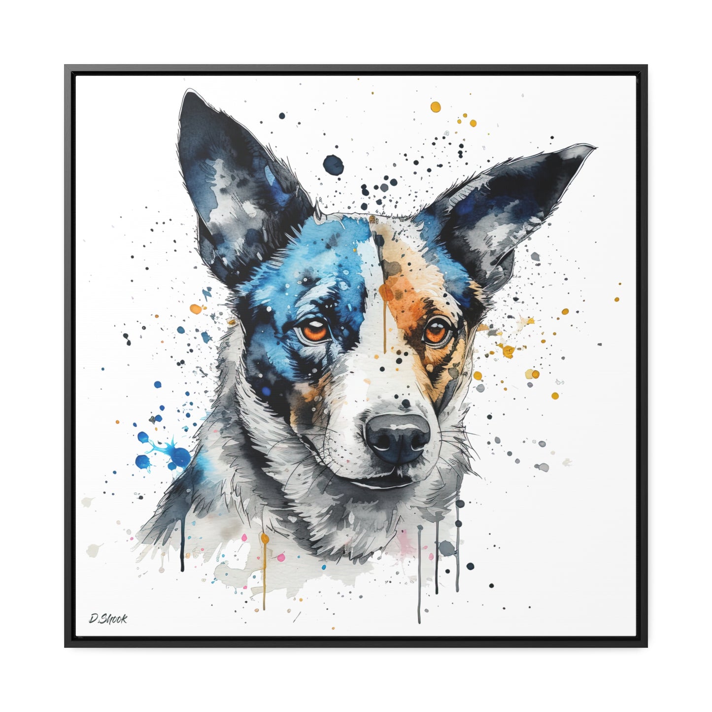 Blue Heeler 1 Gallery Canvas Wraps, Square Frame