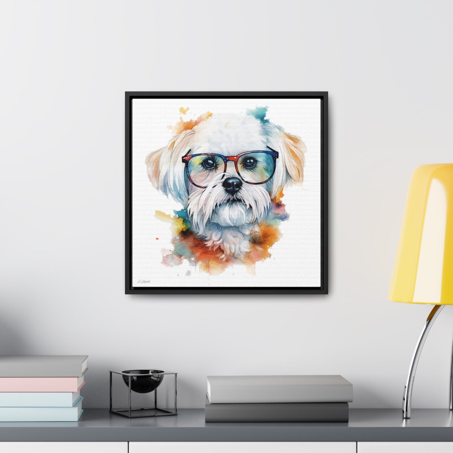Maltese Dog 5 Gallery Canvas Wraps, Square Frame