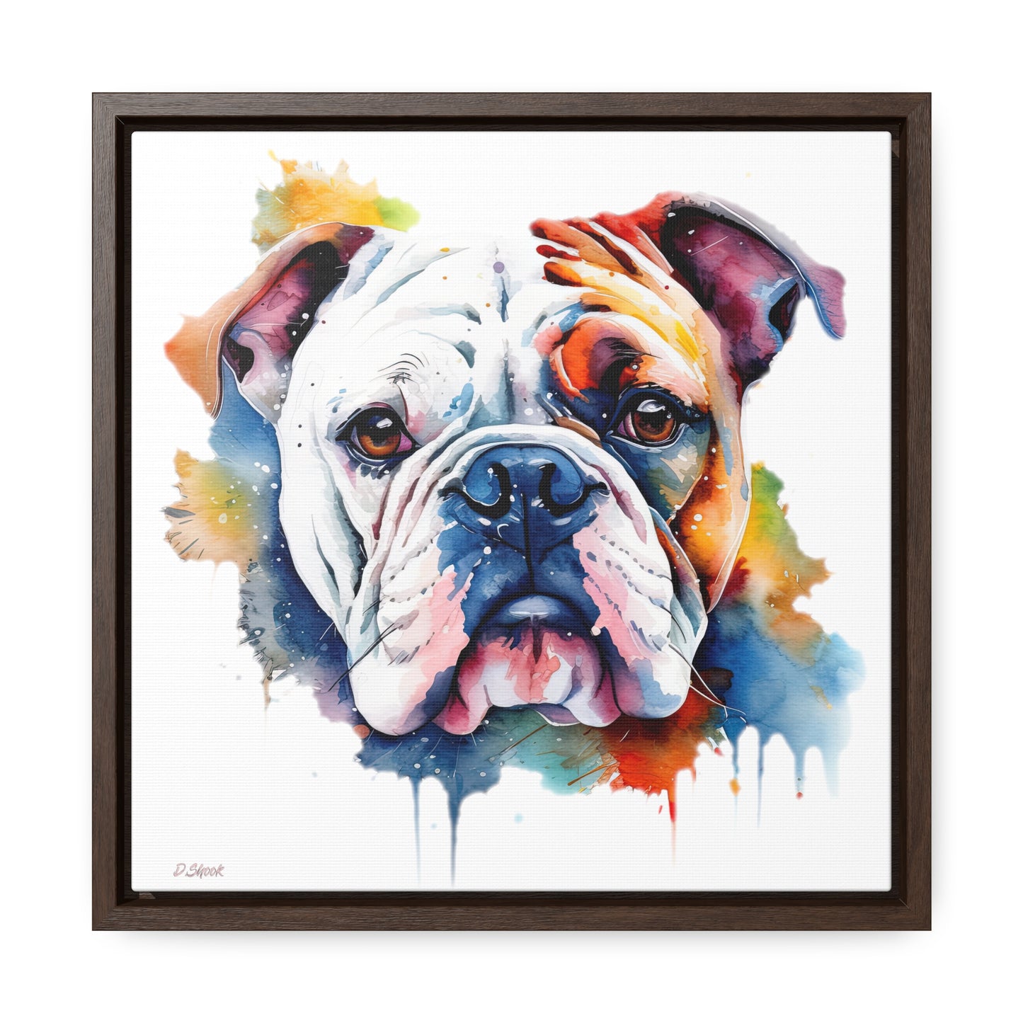 bulldog 4 Gallery Canvas Wraps, Square Frame