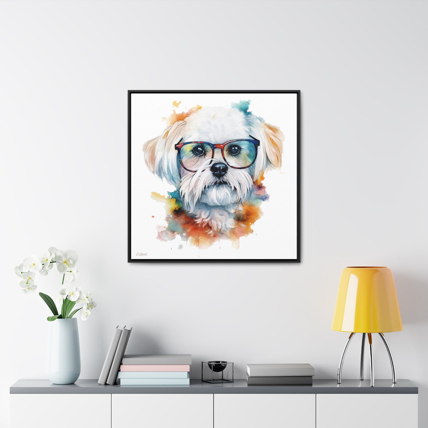 Maltese Dog 5 Gallery Canvas Wraps, Square Frame