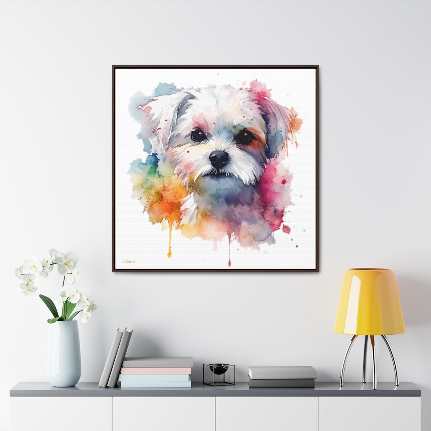 Maltese Dog 1 Gallery Canvas Wraps, Square Frame