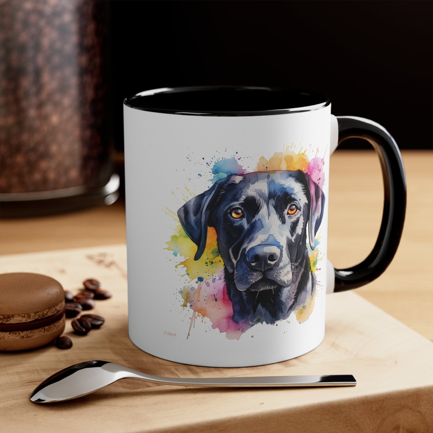 Black Lab 4 Accent Mugs