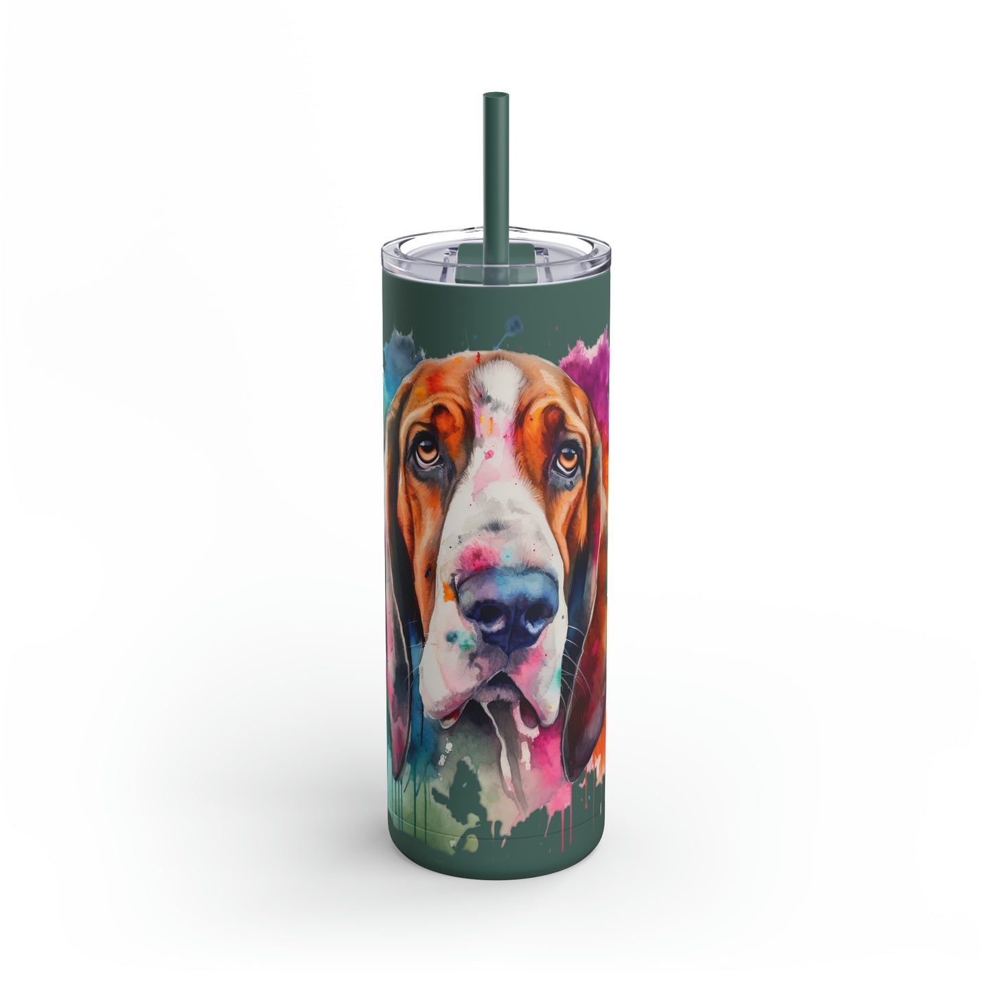 Basset Hound 3 Maars Maker Skinny Matte Tumbler, 20oz