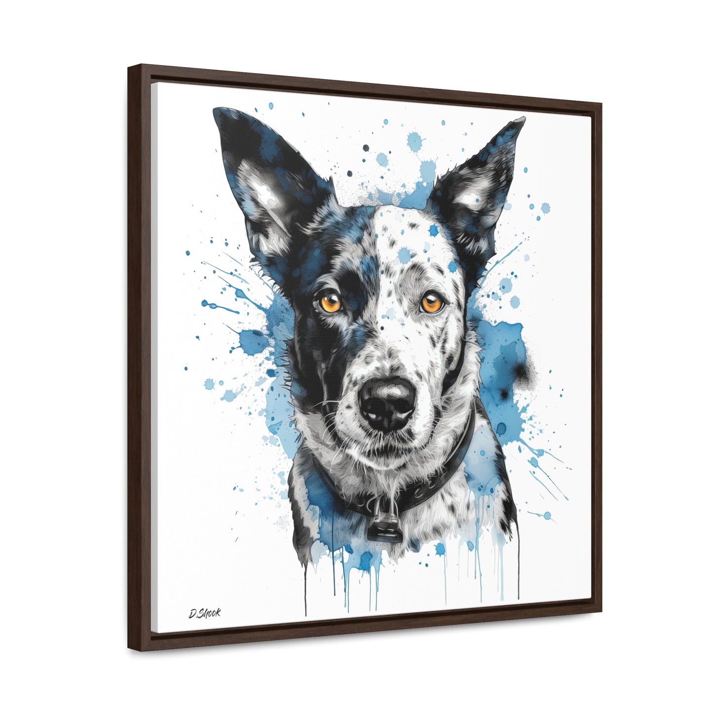 Blue Heeler 3 Gallery Canvas Wraps, Square Frame
