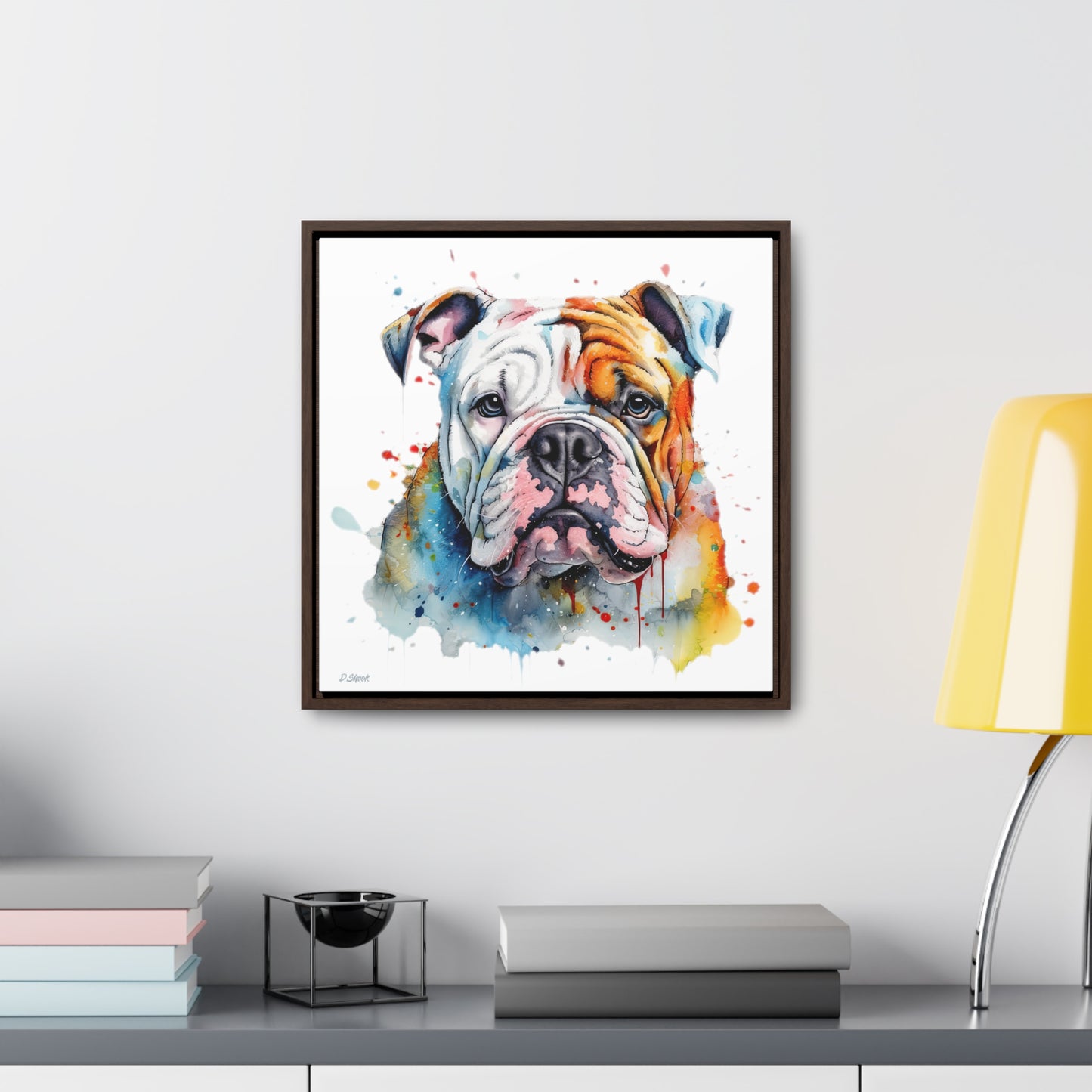 bulldog 3 Gallery Canvas Wraps, Square Frame