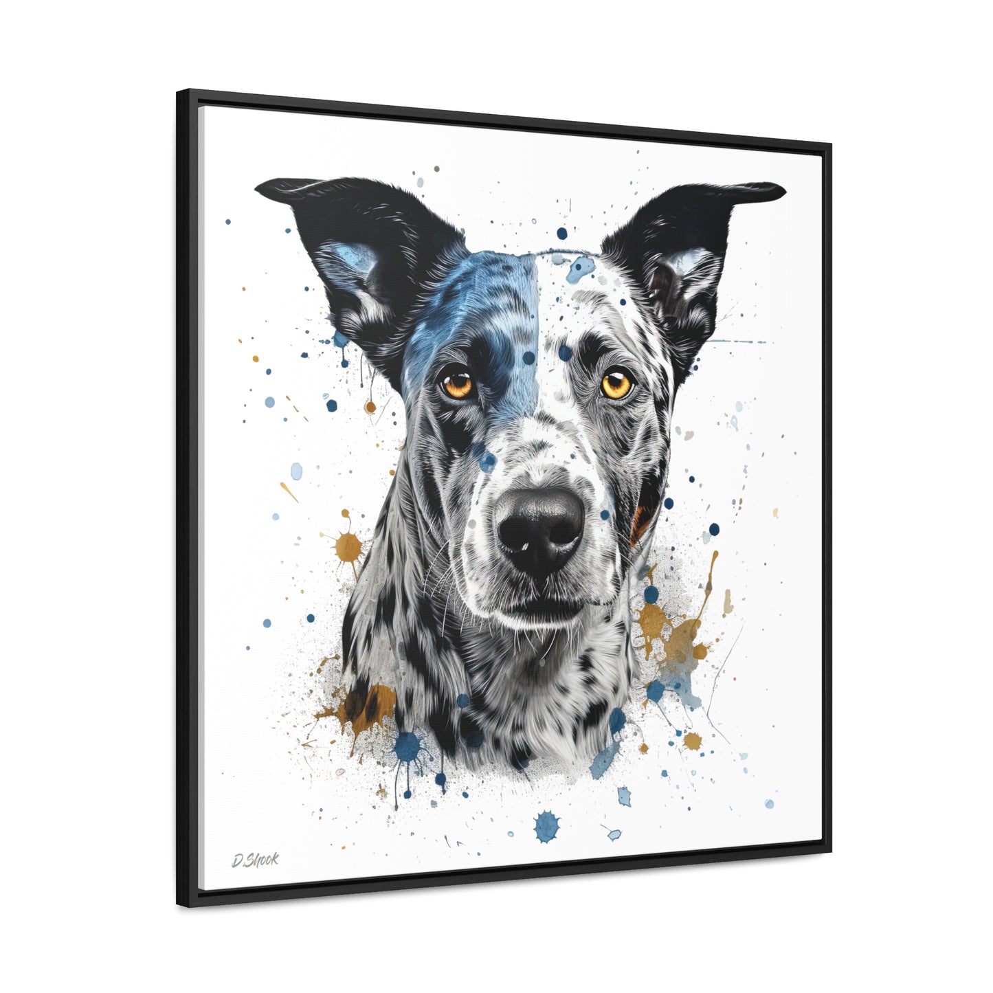 Blue Heeler 4 Gallery Canvas Wraps, Square Frame