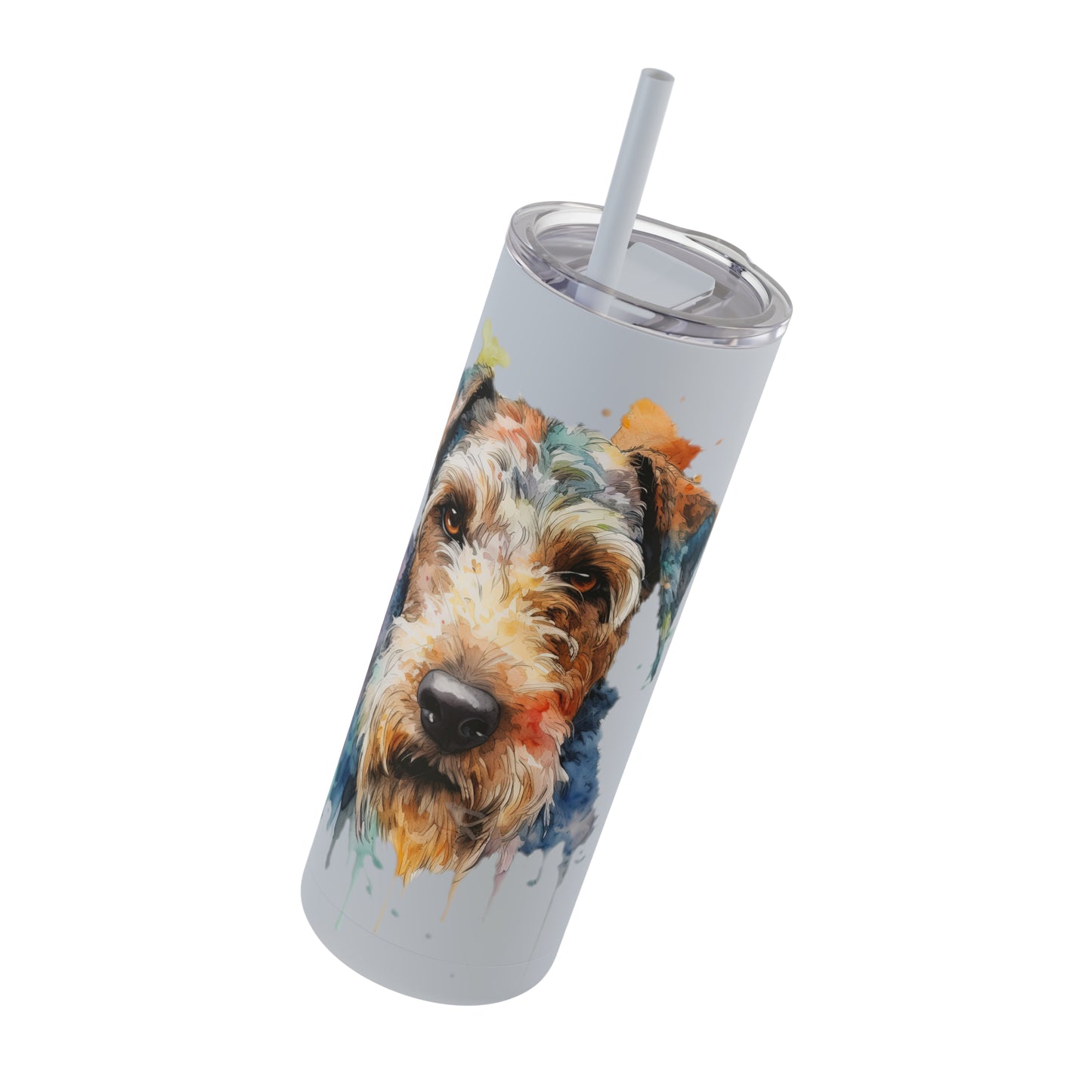 Airedale Terrier 2 Maars Maker Skinny Matte Tumbler, 20oz