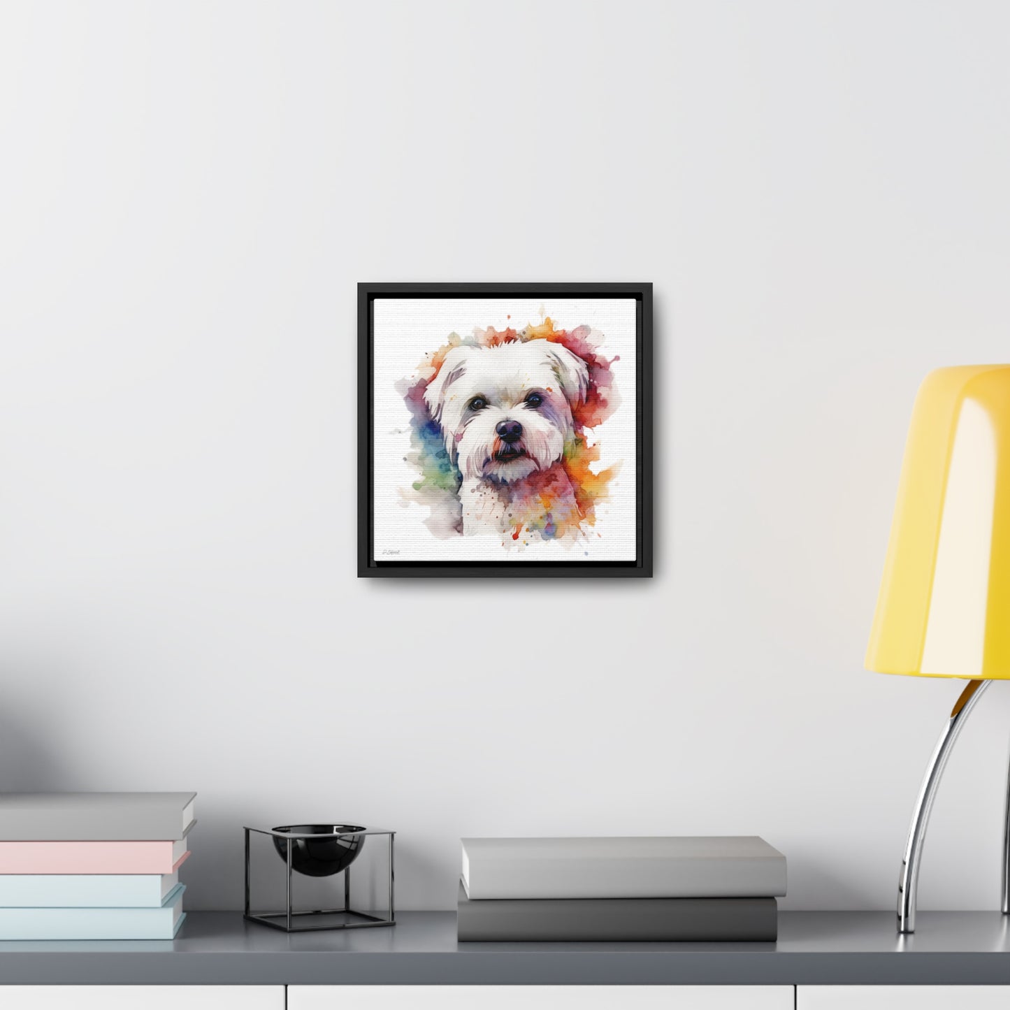 Maltese Dog 2 Gallery Canvas Wraps, Square Frame