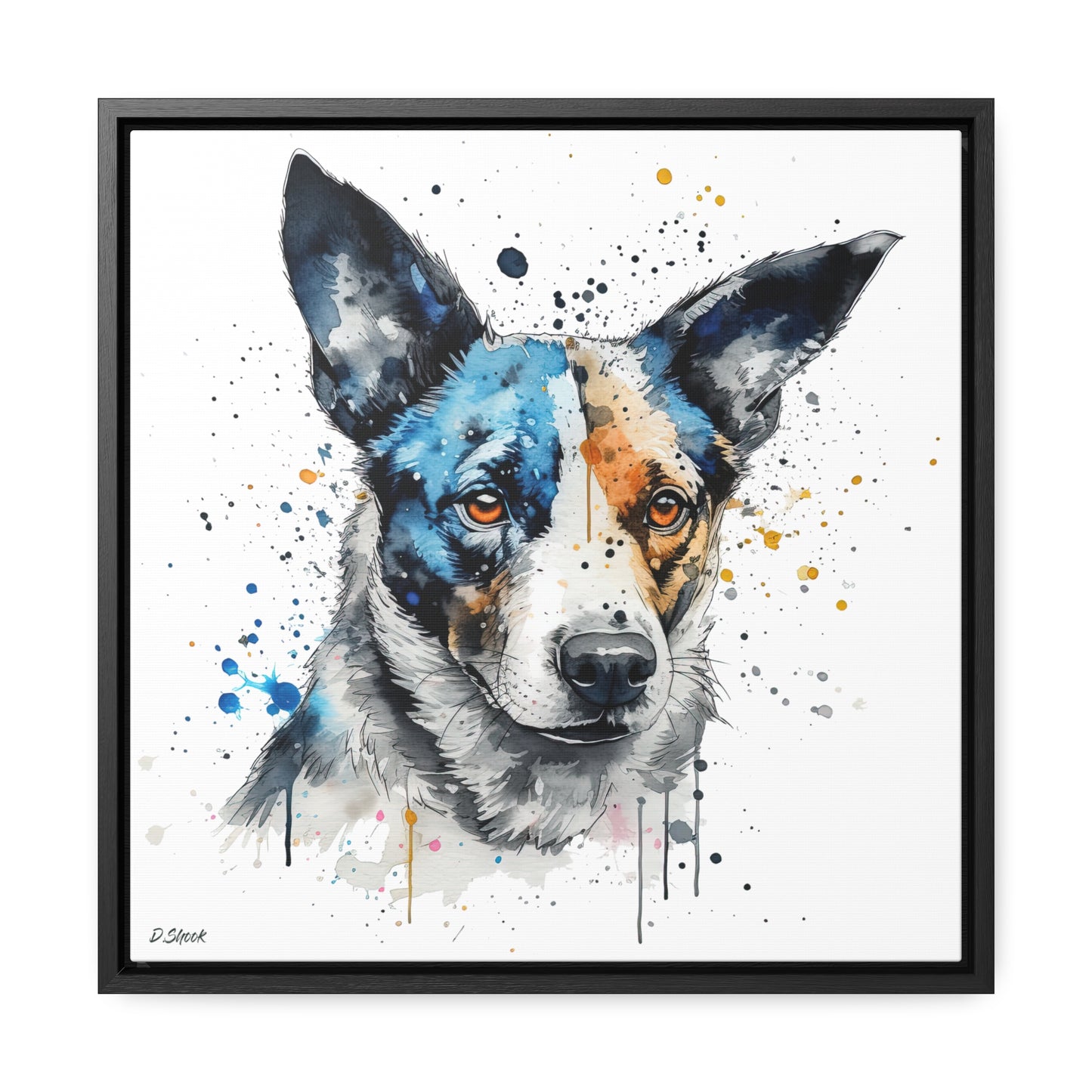 Blue Heeler 1 Gallery Canvas Wraps, Square Frame