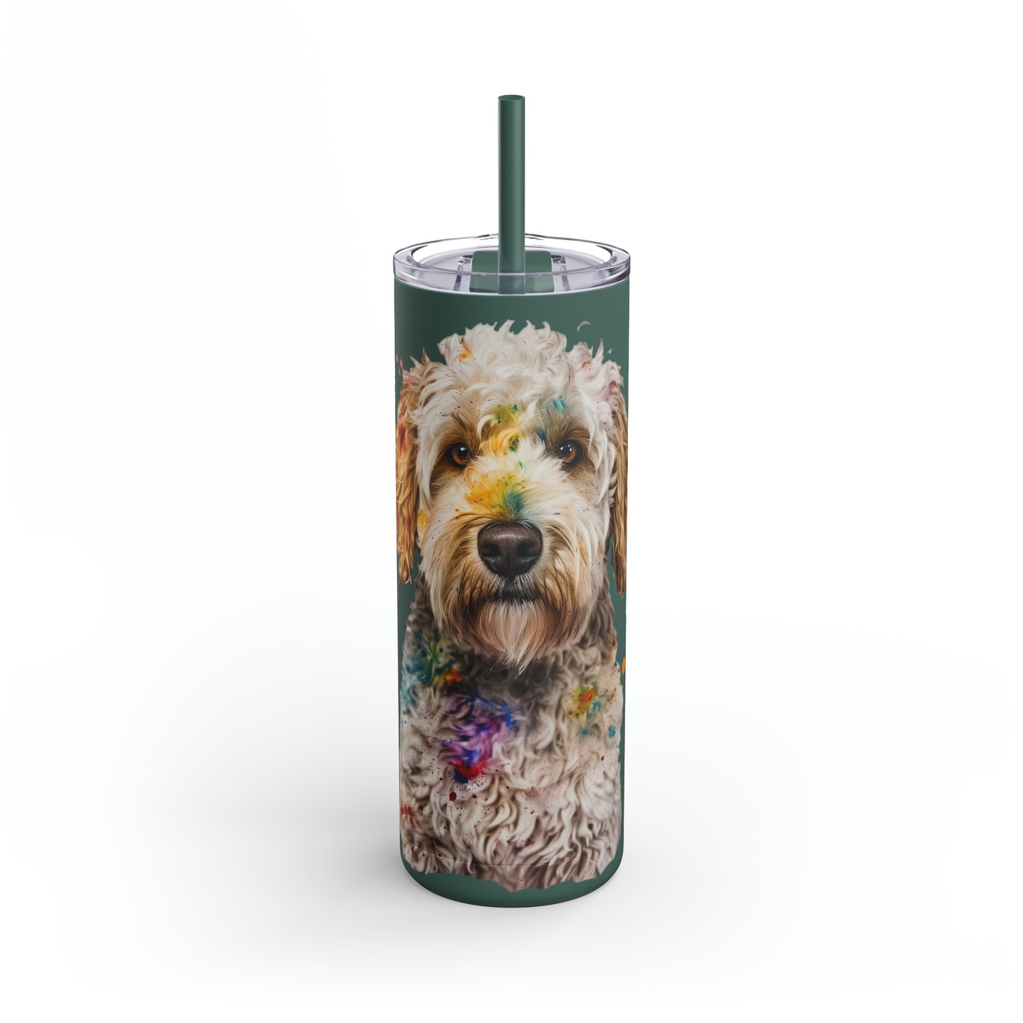 Mini Golden Doodle 2 Maars Maker Skinny Matte Tumbler, 20oz