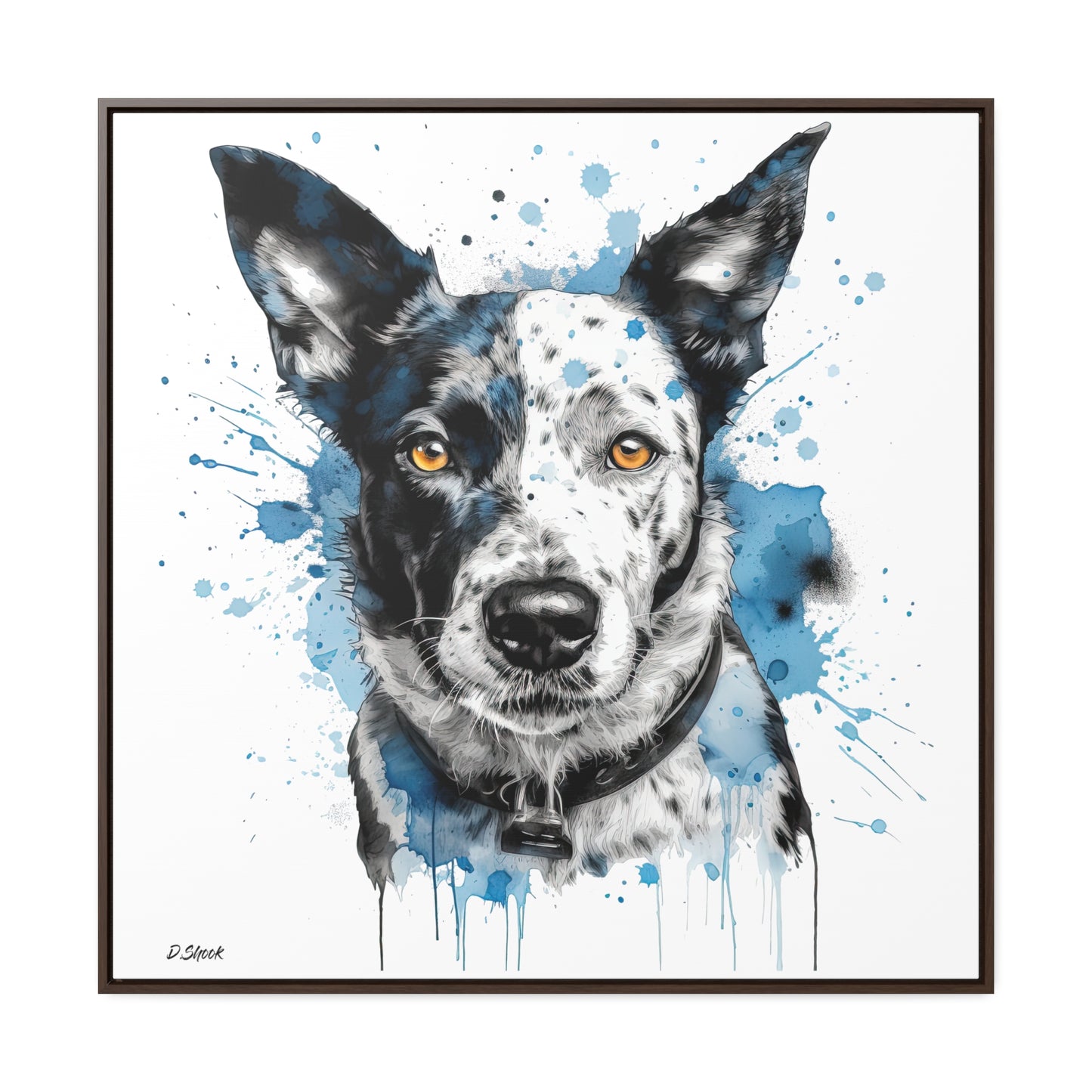 Blue Heeler 3 Gallery Canvas Wraps, Square Frame
