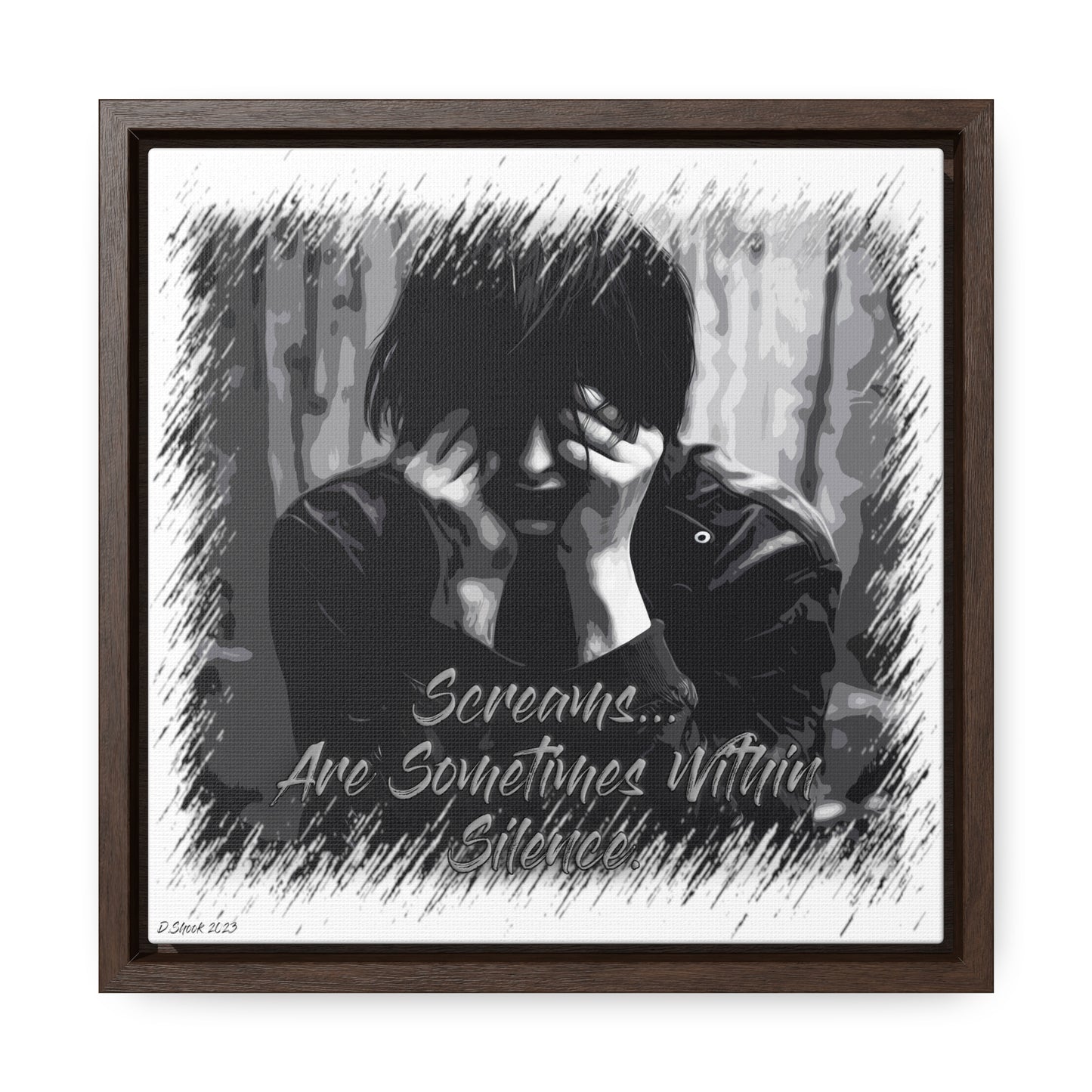 Print Title: Screams, Gallery Canvas Wraps, Square Frame