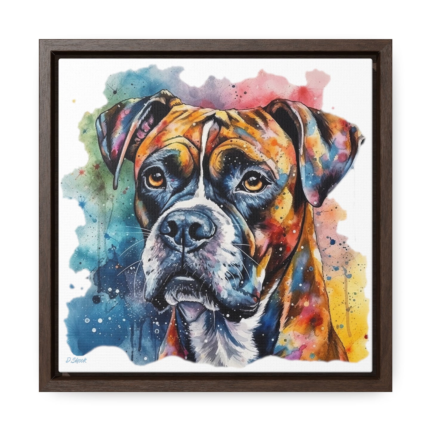 Boxer 3 Gallery Canvas Wraps, Square Frame