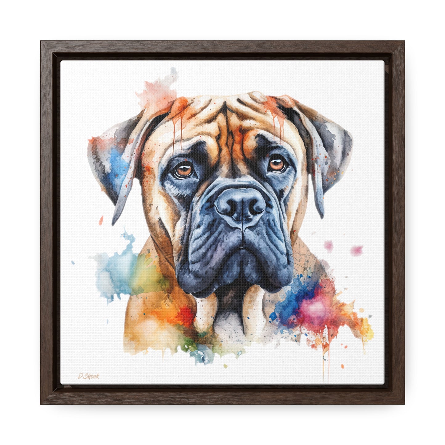 Bullmastiff 2 Gallery Canvas Wraps, Square Frame