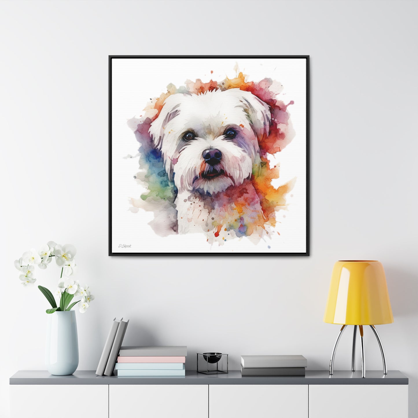 Maltese Dog 2 Gallery Canvas Wraps, Square Frame