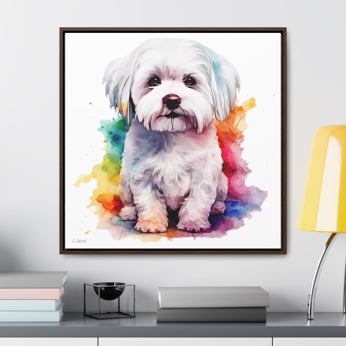 Maltese Dog 3 Gallery Canvas Wraps, Square Frame