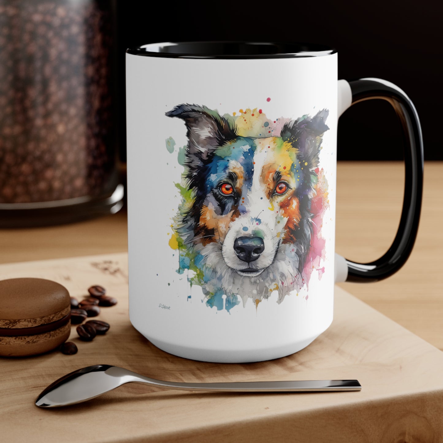 Border Collie 3 Accent Mugs