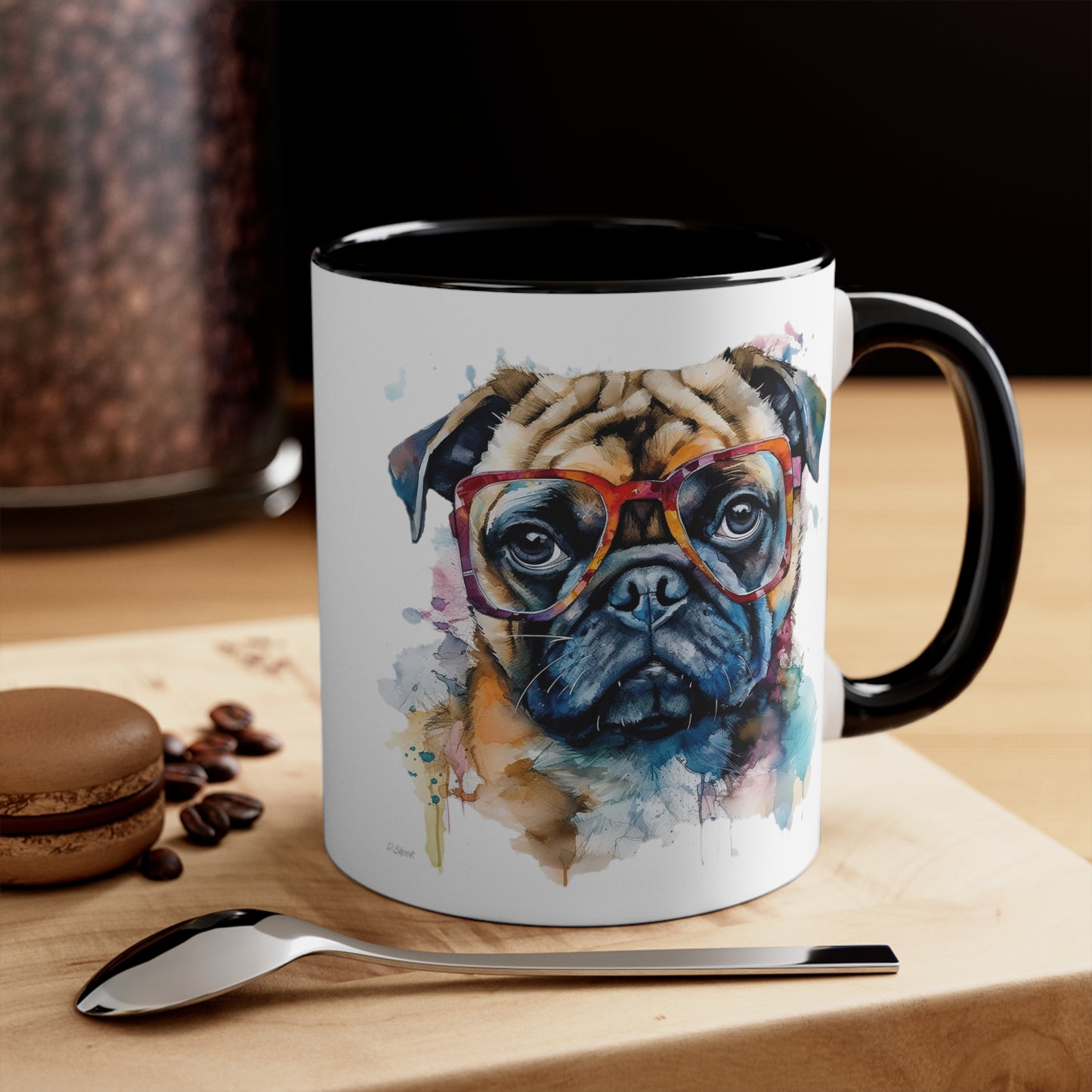 Pug 6 Accent Mugs