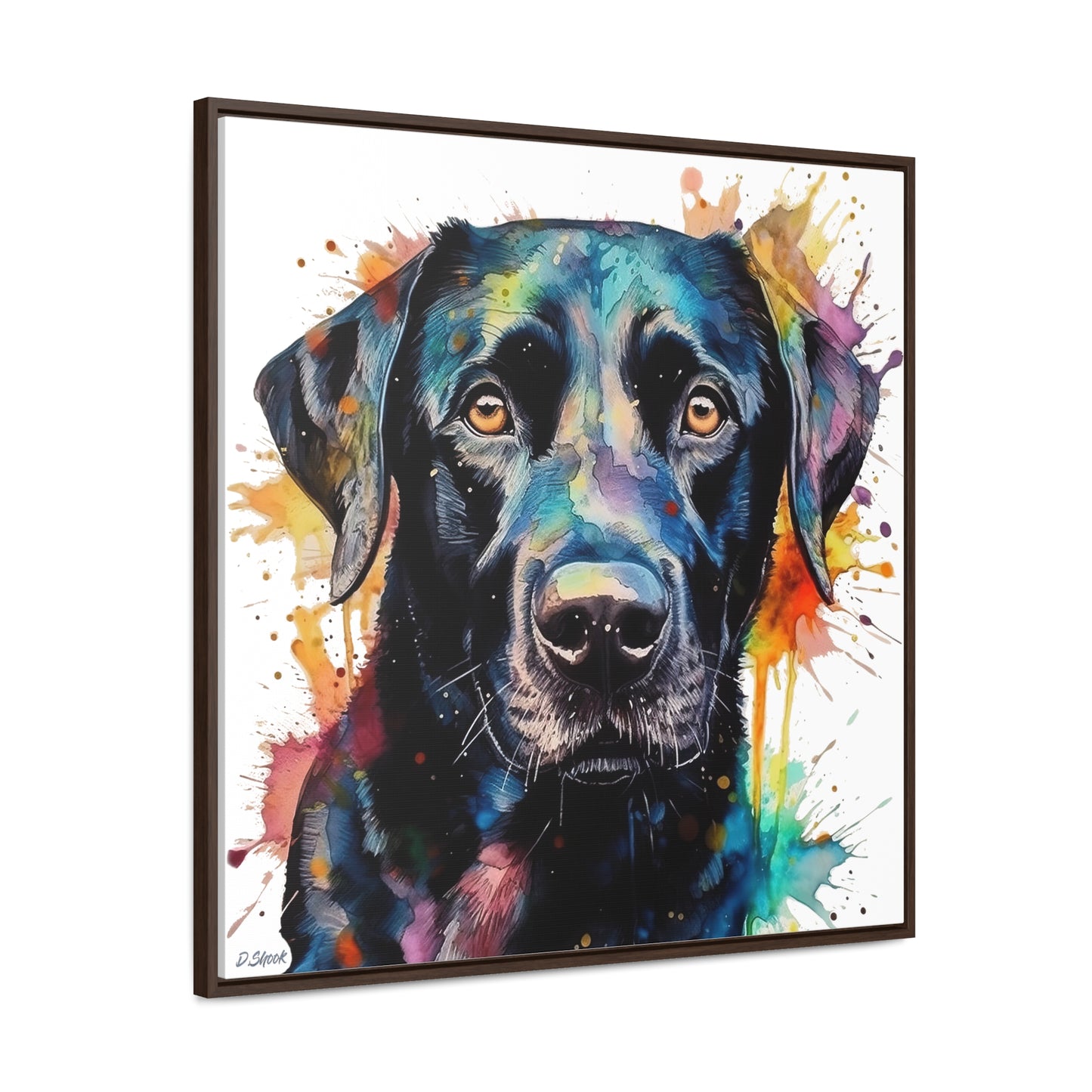 Black Lab 1 Gallery Canvas Wraps, Square Frame