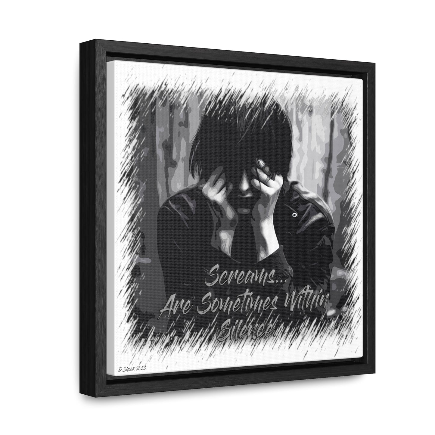 Print Title: Screams, Gallery Canvas Wraps, Square Frame