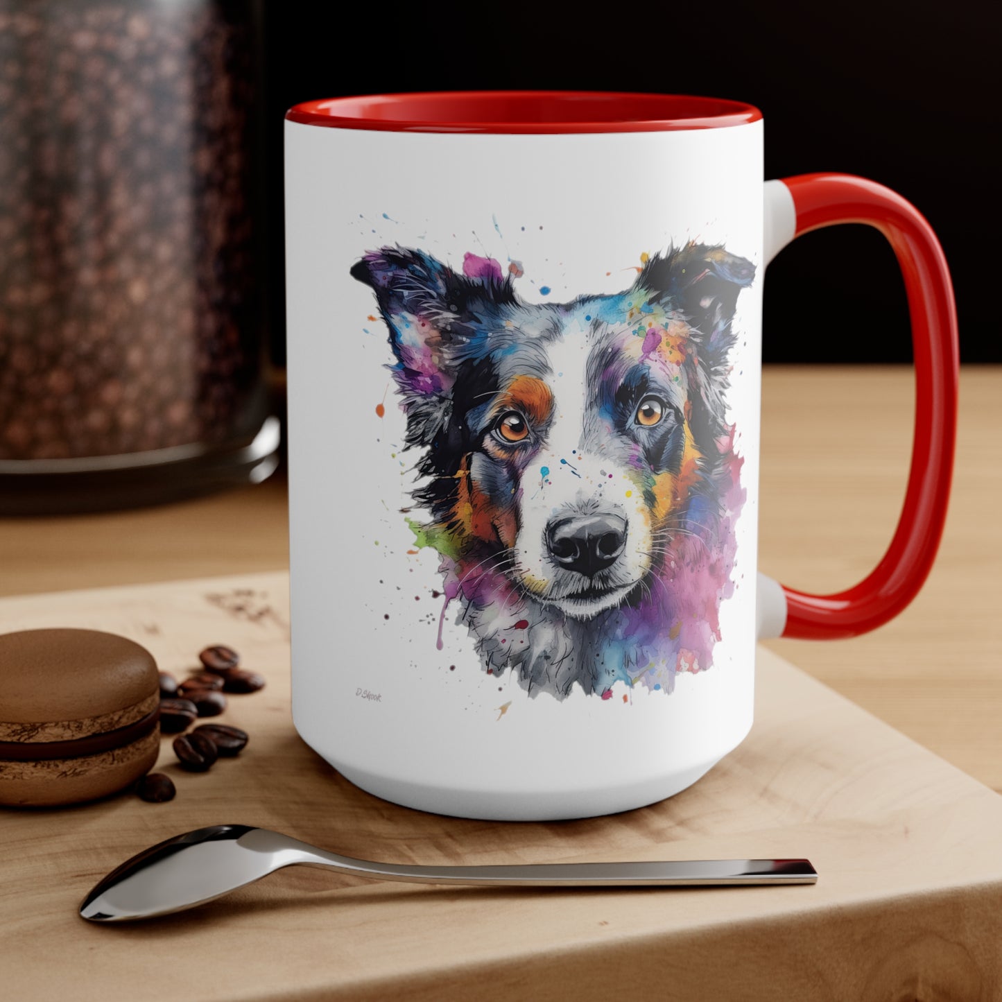 Border Collie 1 Accent Mugs