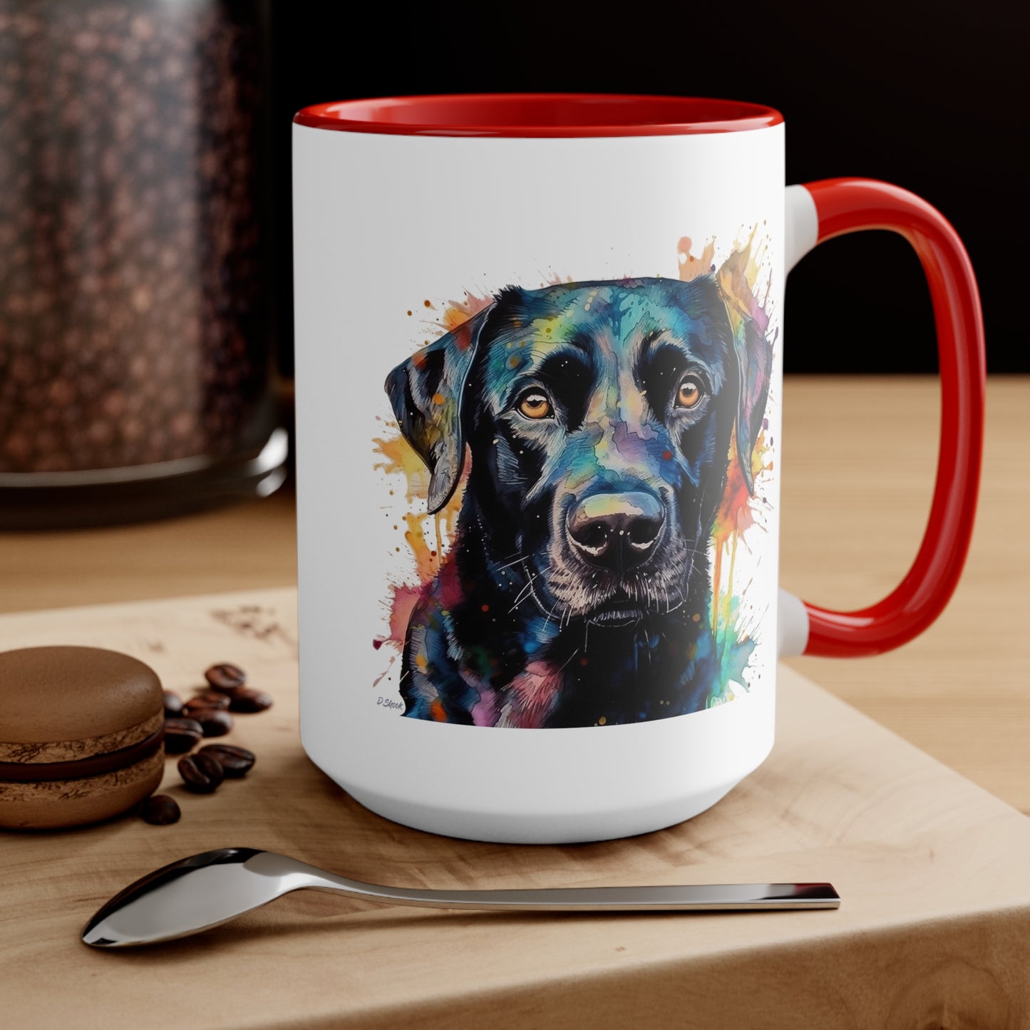 Black Lab 1 Accent Mugs