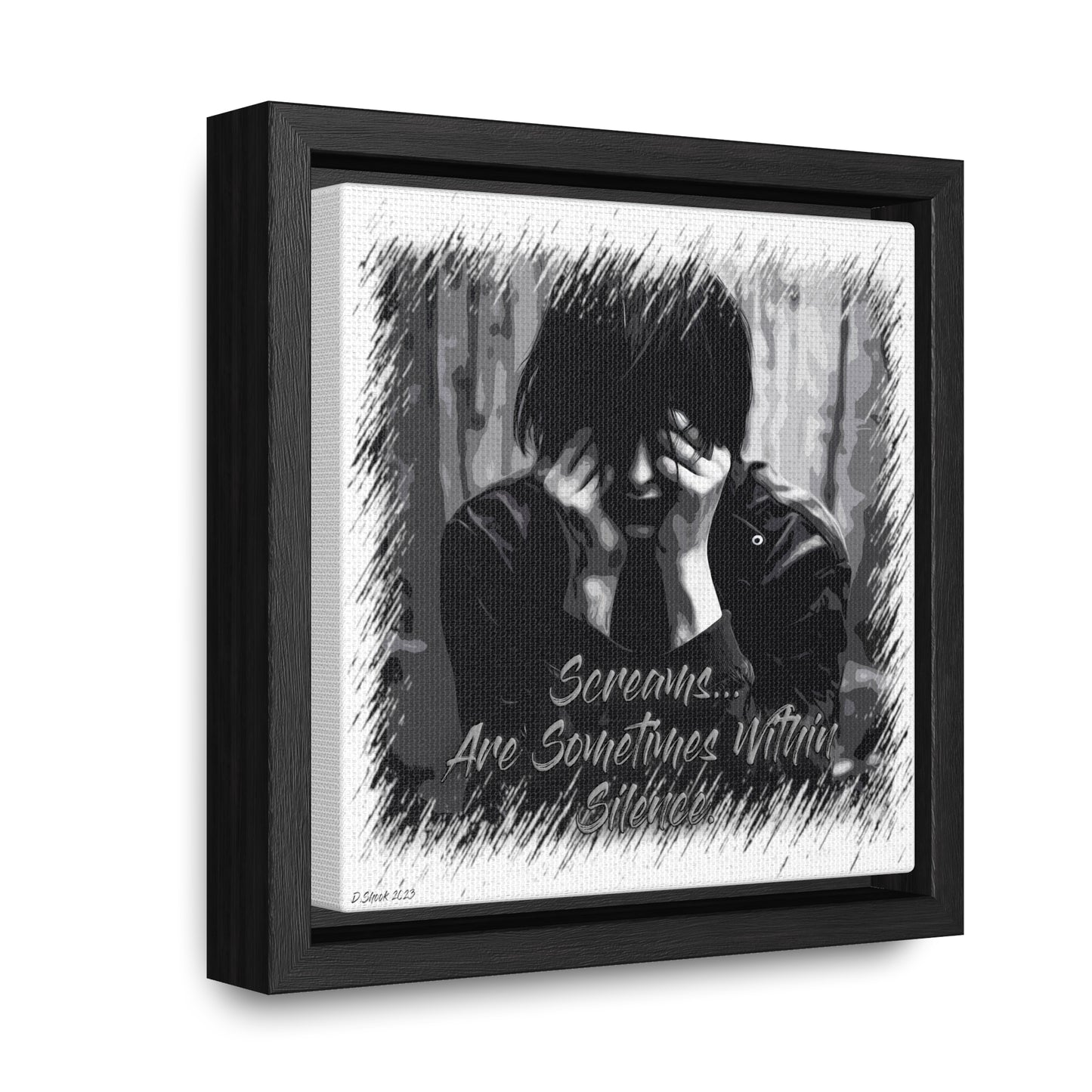 Print Title: Screams, Gallery Canvas Wraps, Square Frame