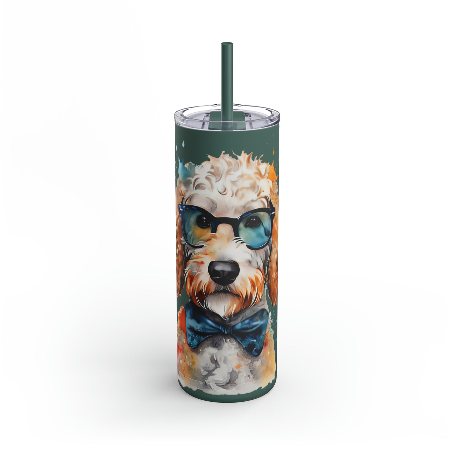 Mini Golden Doodle 9 Maars Maker Skinny Matte Tumbler, 20oz