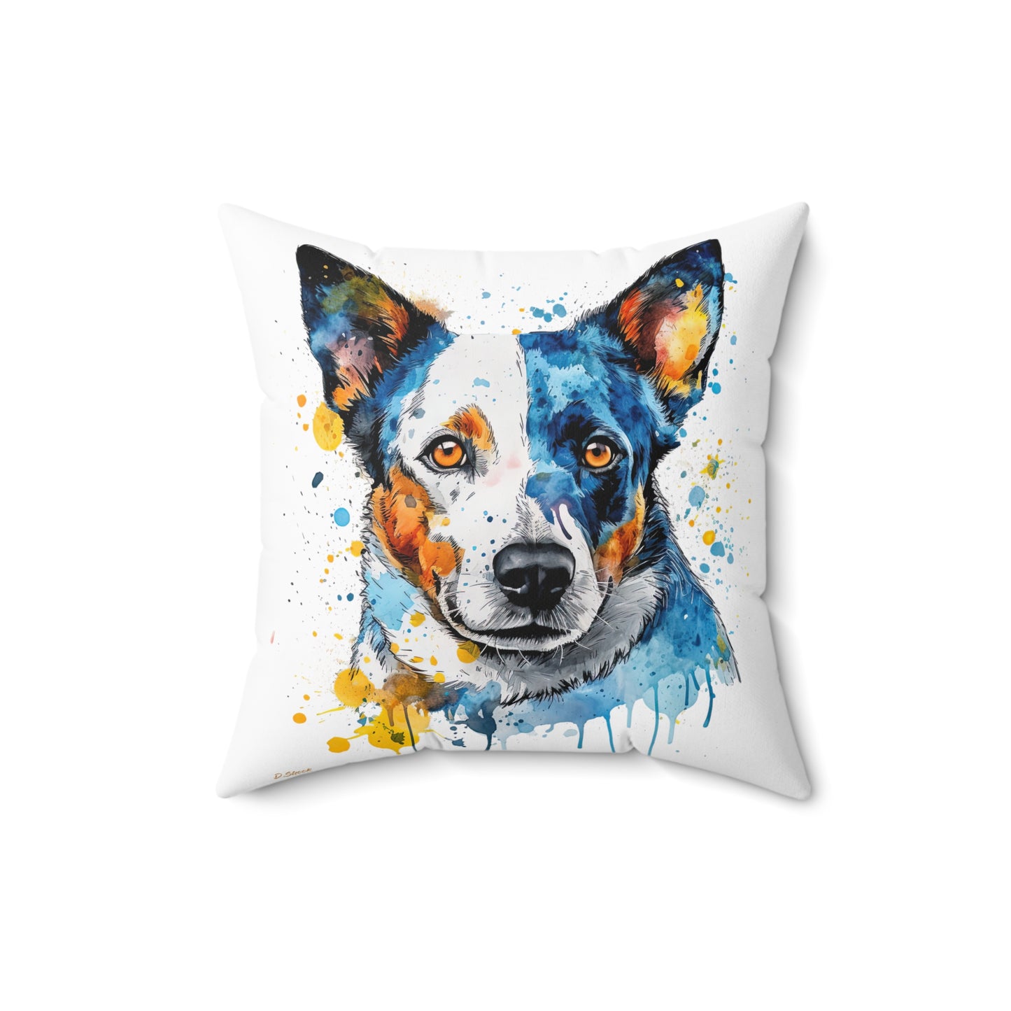 Blue Heeler 2 Spun Polyester Square Pillow