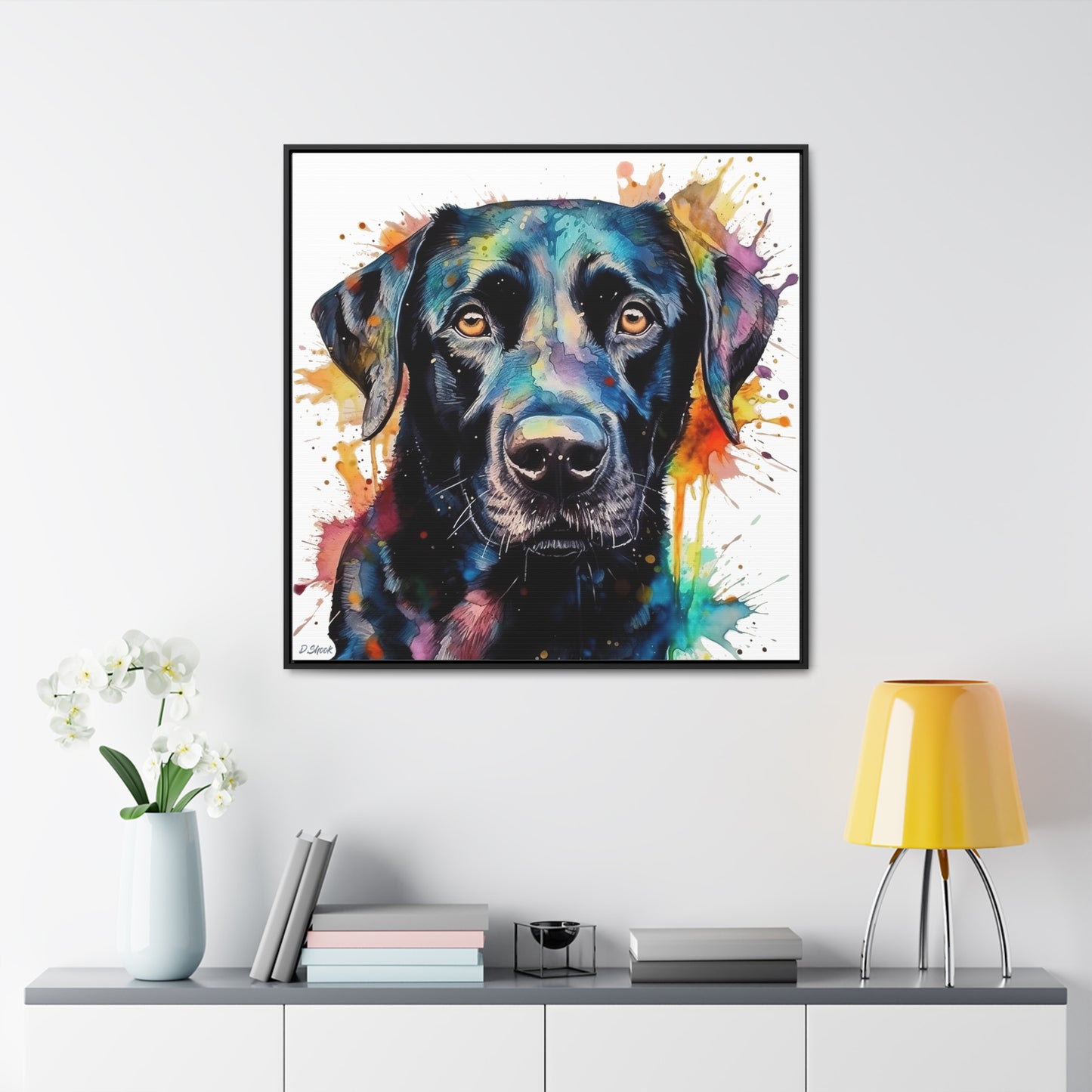 Black Lab 1 Gallery Canvas Wraps, Square Frame