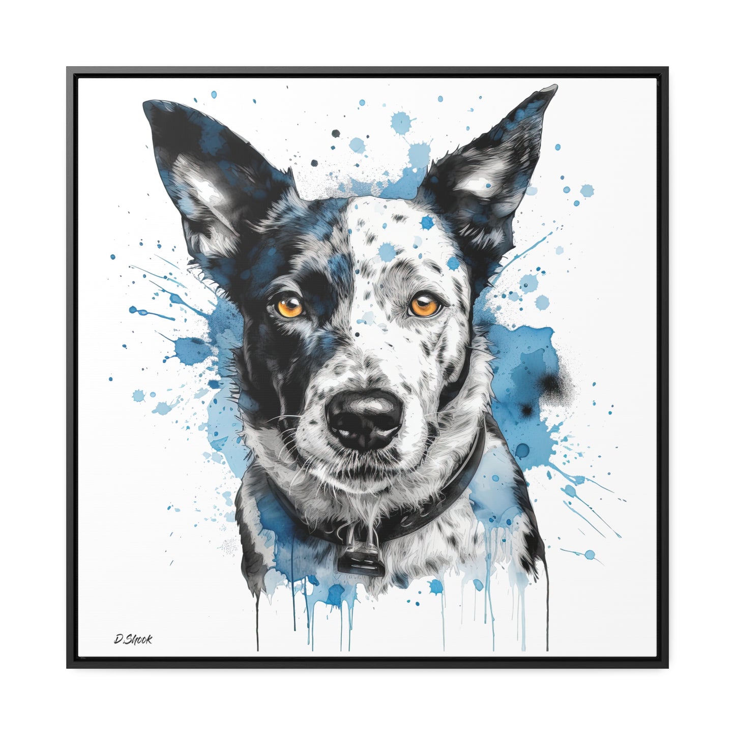 Blue Heeler 3 Gallery Canvas Wraps, Square Frame