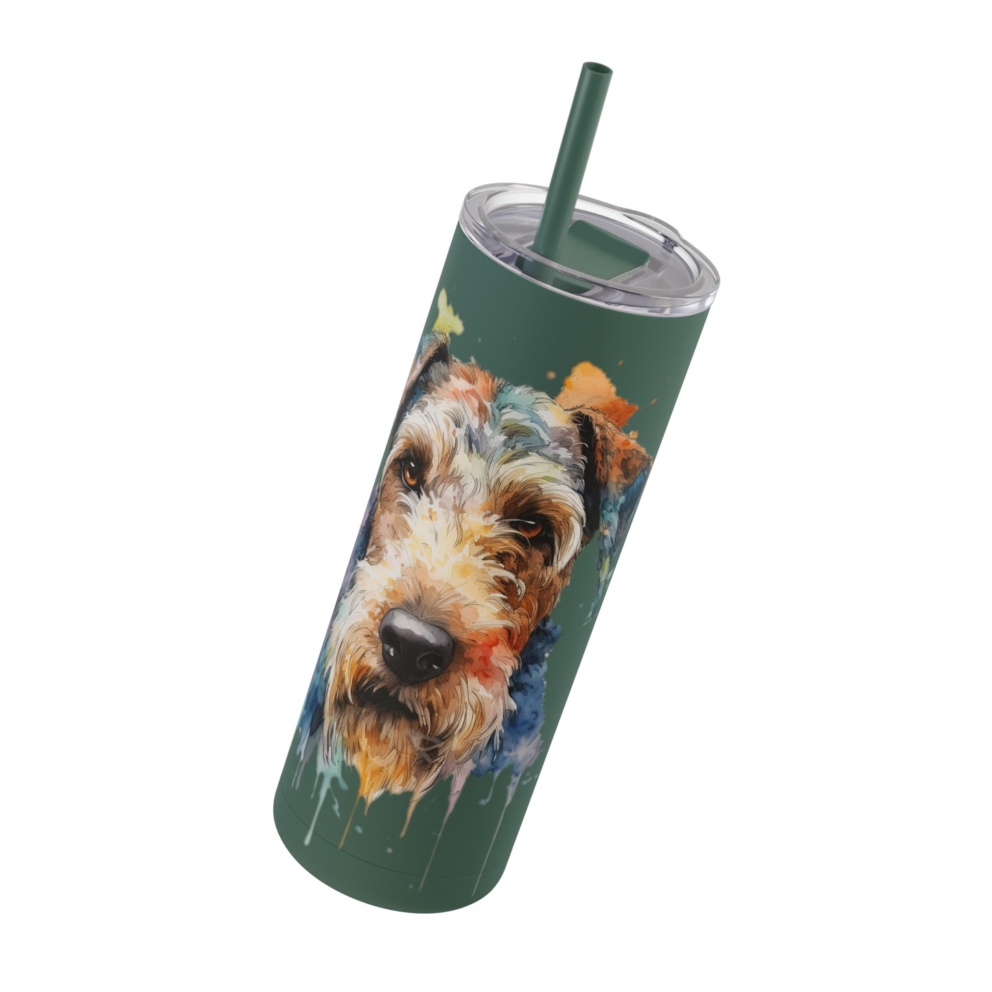 Airedale Terrier 2 Maars Maker Skinny Matte Tumbler, 20oz