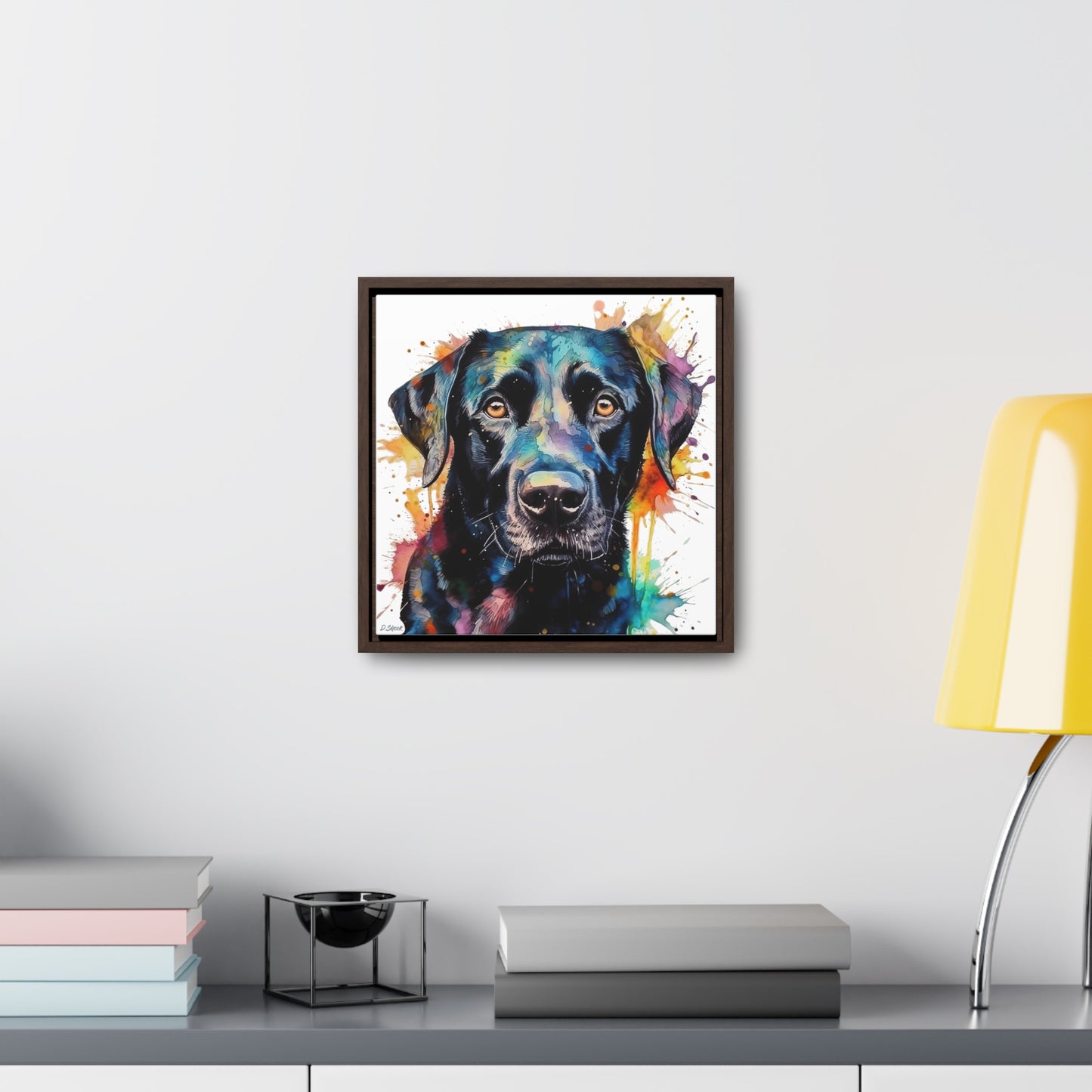 Black Lab 1 Gallery Canvas Wraps, Square Frame