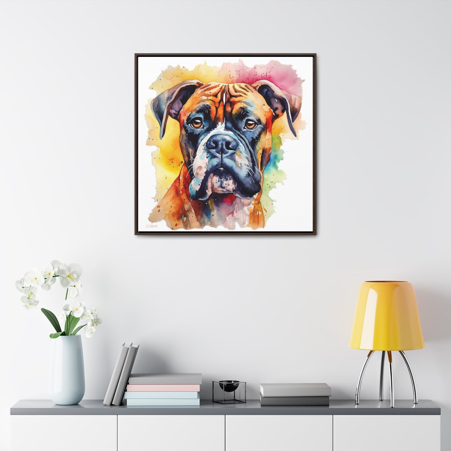 Boxer 1 Gallery Canvas Wraps, Square Frame