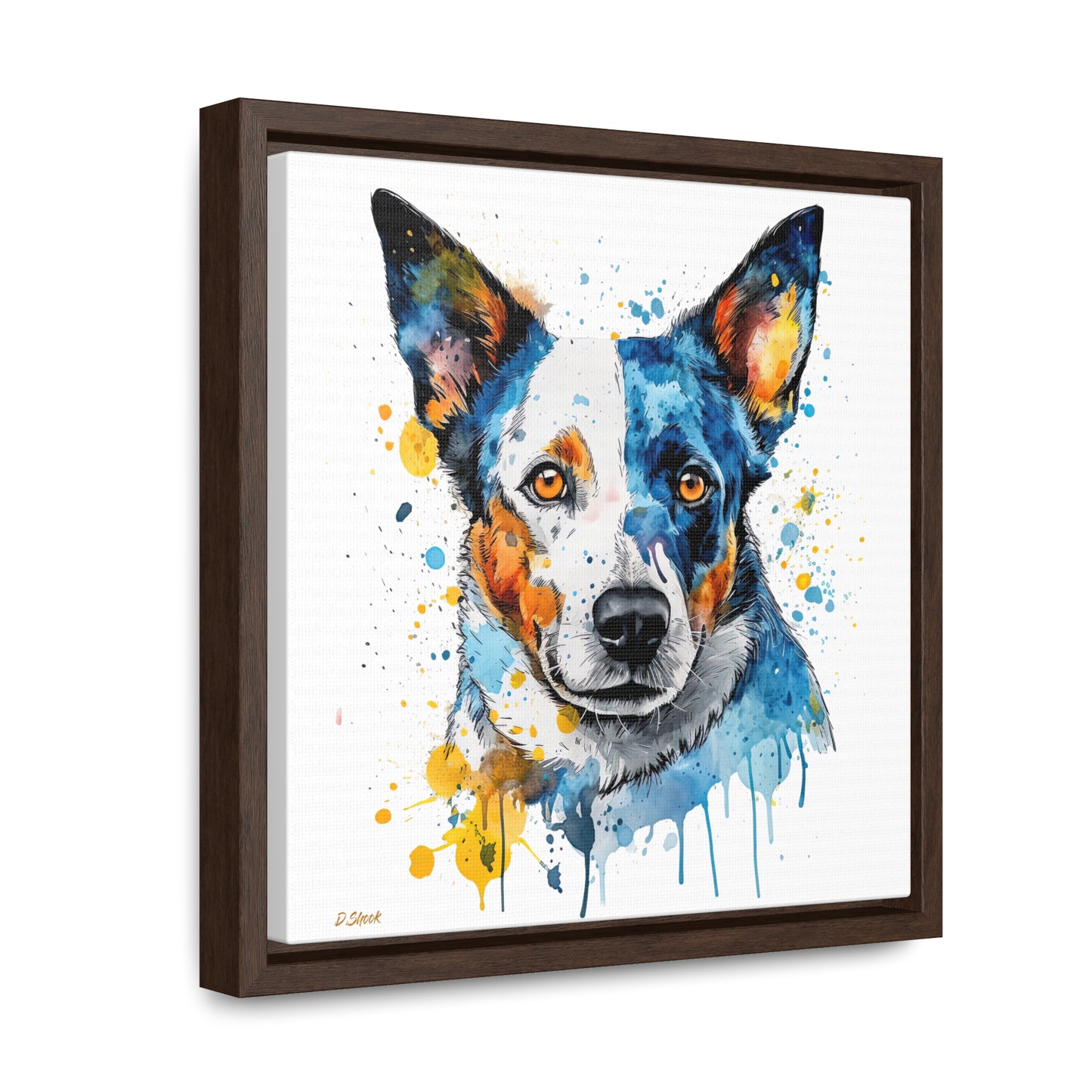Blue Heeler 2 Gallery Canvas Wraps, Square Frame