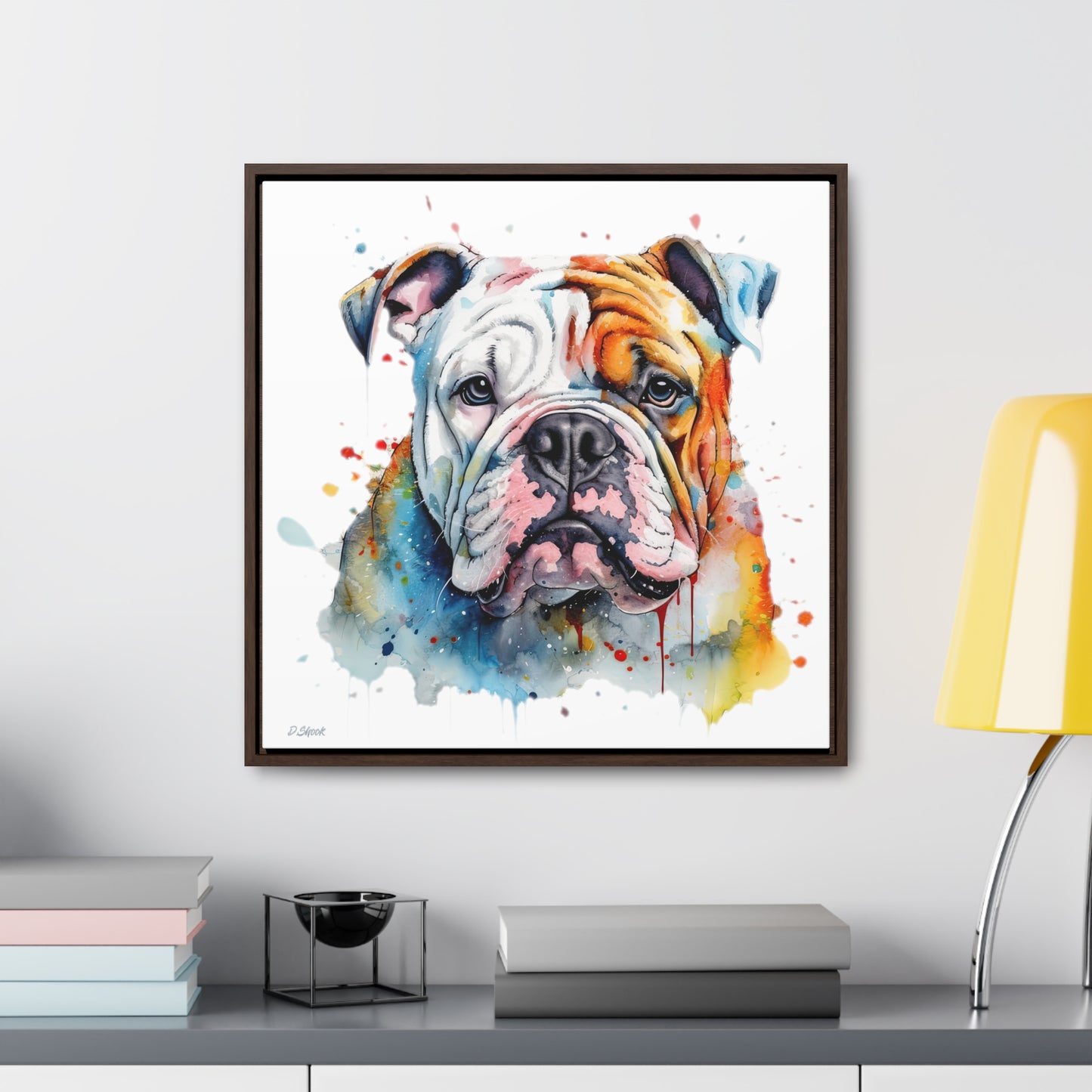 bulldog 3 Gallery Canvas Wraps, Square Frame
