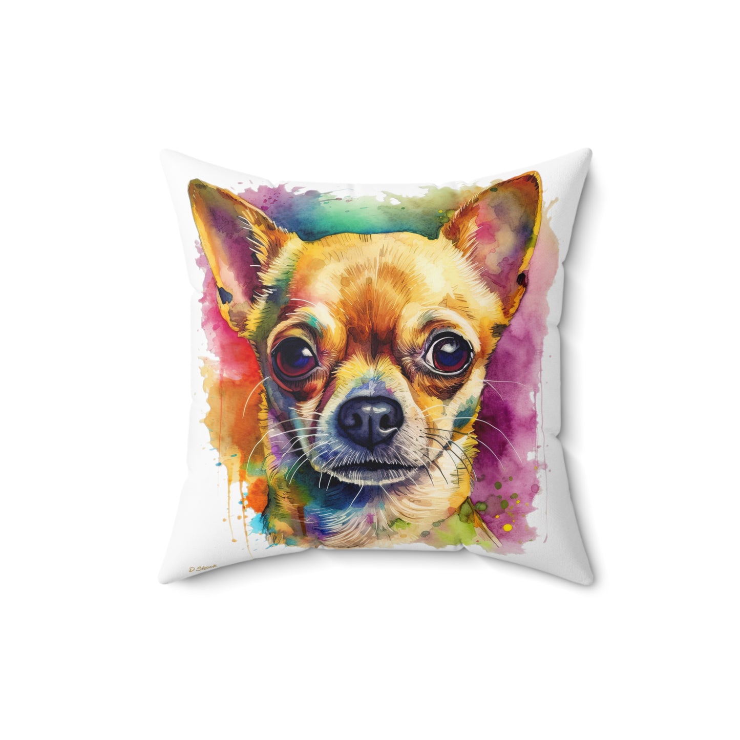 Chihuahua 7 Spun Polyester Square Pillow